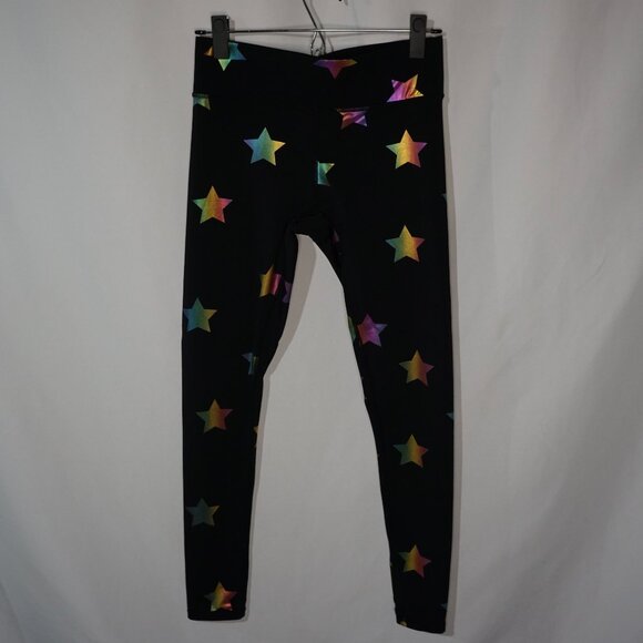 Terez UpLift Leggings in Black Rainbow Star Foil - 27" Inseam Size S - Picture 6 of 13